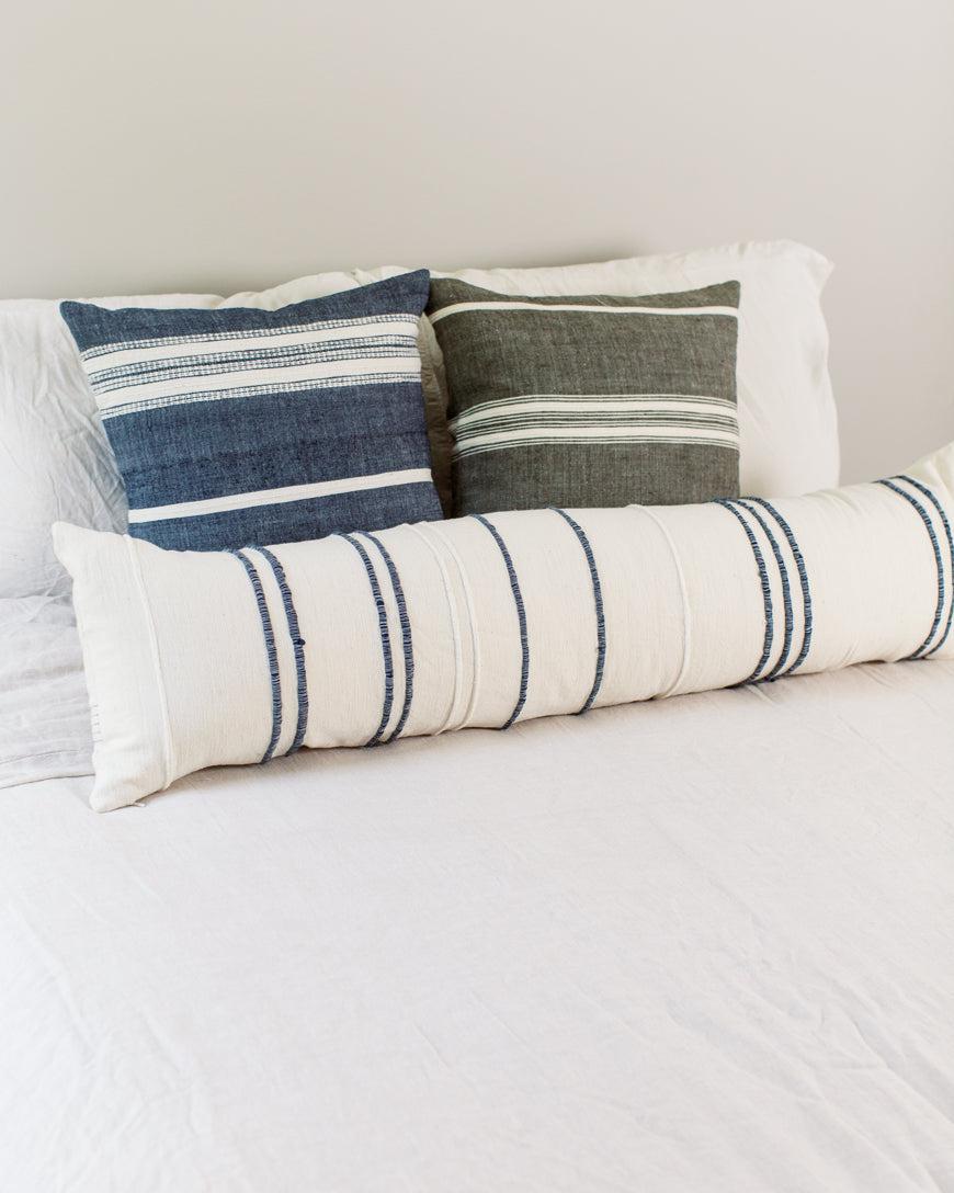 12 x 48" Ribbons Lumbar Pillow Cover - Navy-Throw Pillows-tbgypsysoul