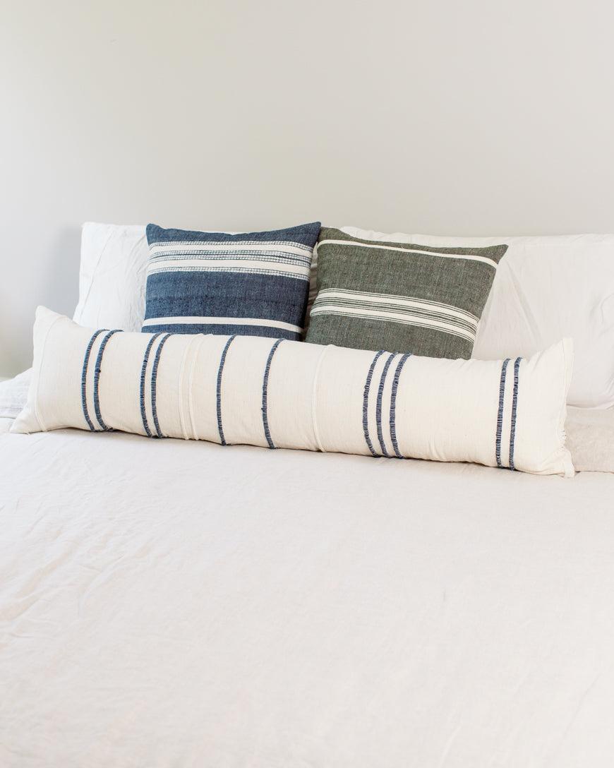12 x 48" Ribbons Lumbar Pillow Cover - Navy-Throw Pillows-tbgypsysoul