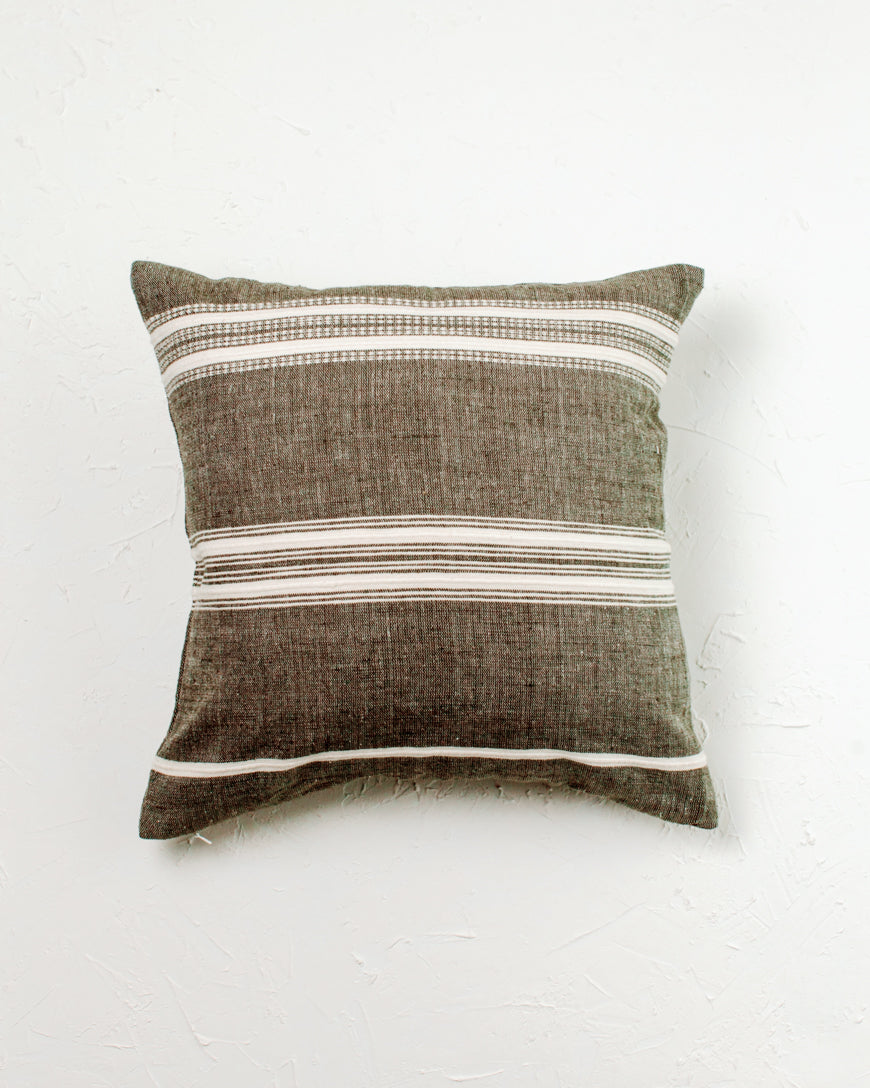18" Aden Throw Pillow Cover - Grey with Natural-Throw Pillows-tbgypsysoul