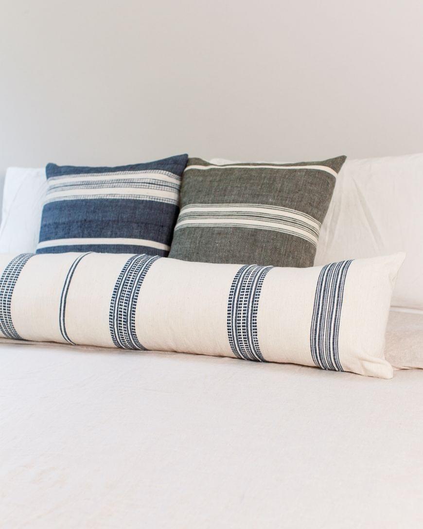 18" Aden Throw Pillow Cover - Grey with Natural-Throw Pillows-tbgypsysoul