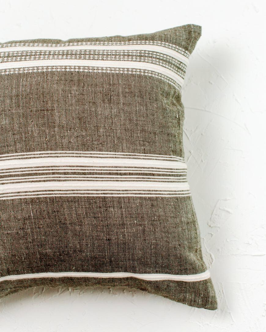18" Aden Throw Pillow Cover - Grey with Natural-Throw Pillows-tbgypsysoul