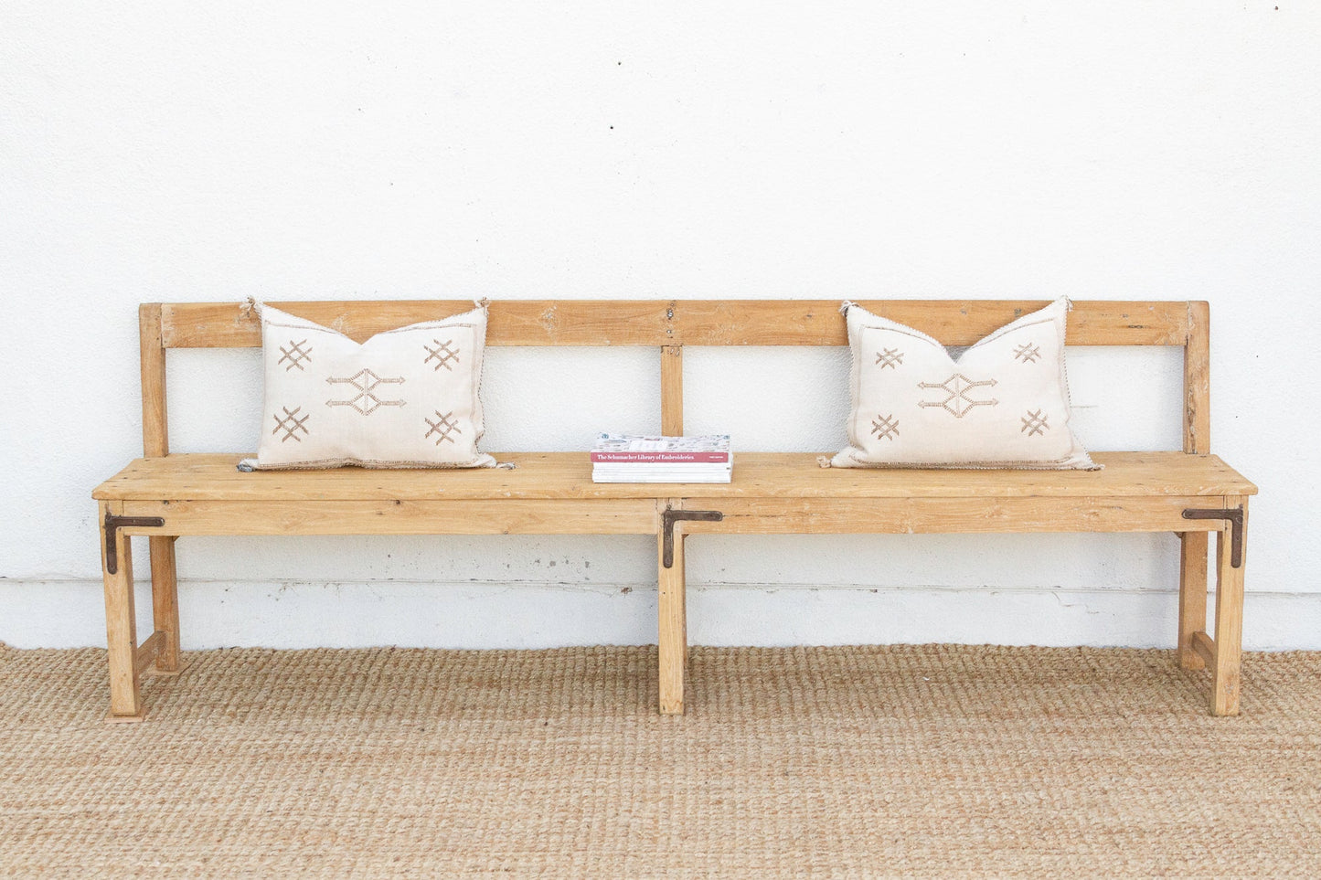 1860's French Bleached Wood Long Bench-Bench-tbgypsysoul