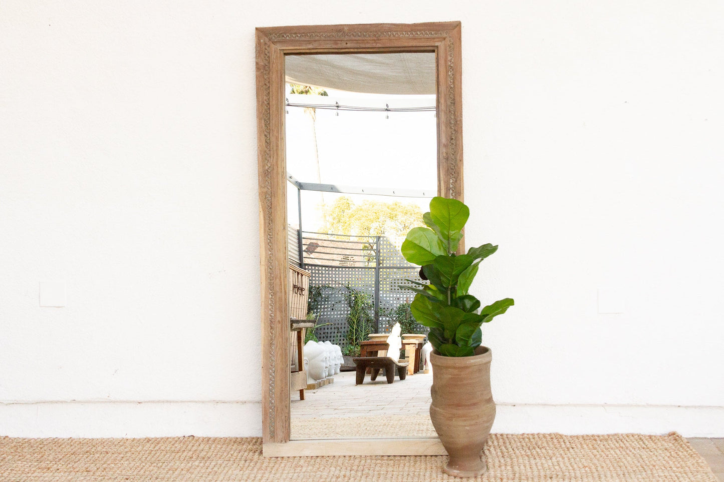 19th Century Charming Indo-French Tall Mirror-Mirrors-tbgypsysoul