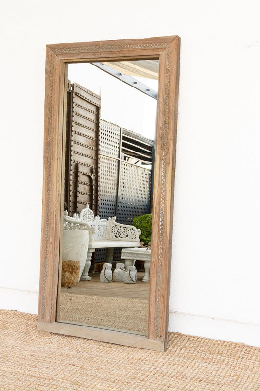 19th Century Charming Indo-French Tall Mirror-Mirrors-tbgypsysoul