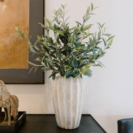 30" Faux Olive Arrangement in Artisan Vase-Faux Plant-tbgypsysoul
