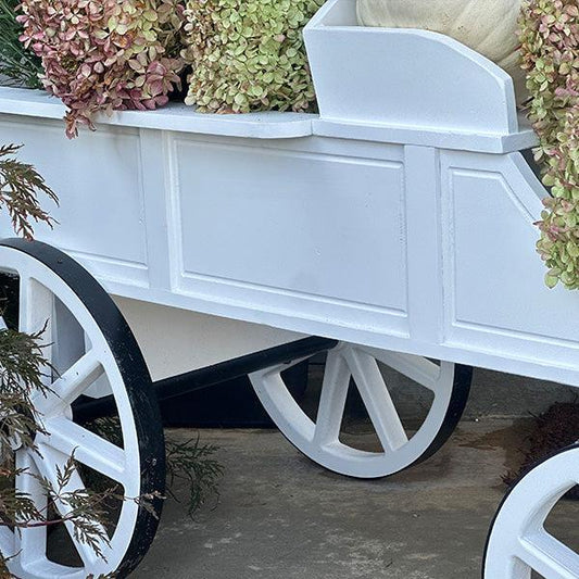54 Inch Wood and Iron White Display Rolling Cart-General-tbgypsysoul