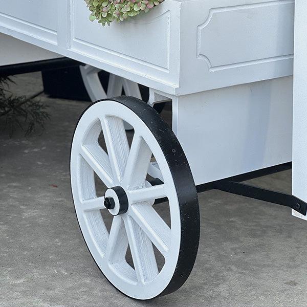 54 Inch Wood and Iron White Display Rolling Cart-General-tbgypsysoul