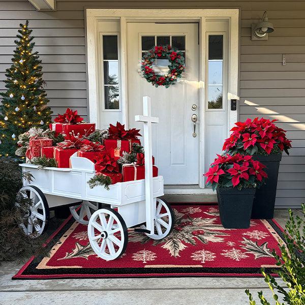 54 Inch Wood and Iron White Display Rolling Cart-General-tbgypsysoul