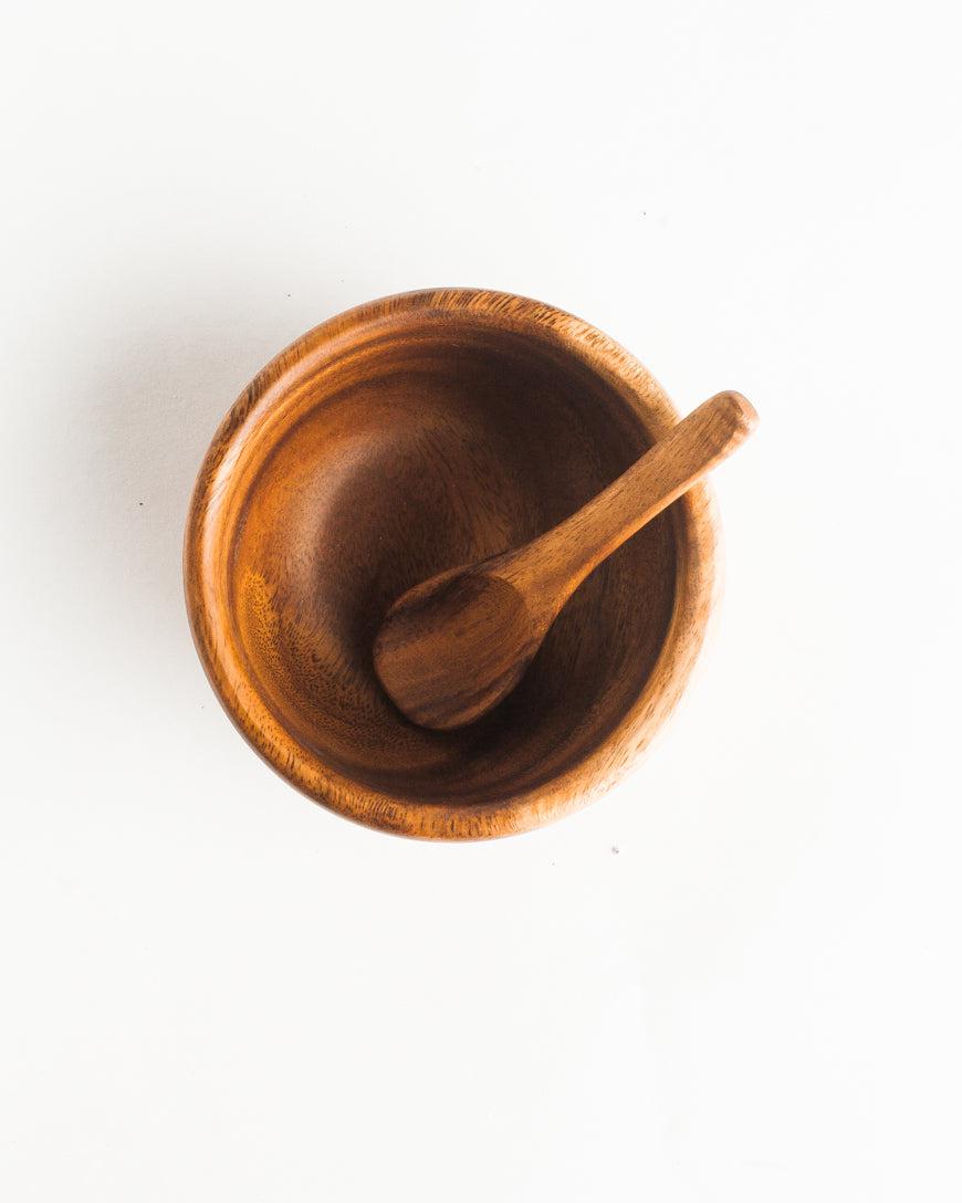 6" Acacia Wood Smoothie Bowl + Spoon-Tableware-tbgypsysoul
