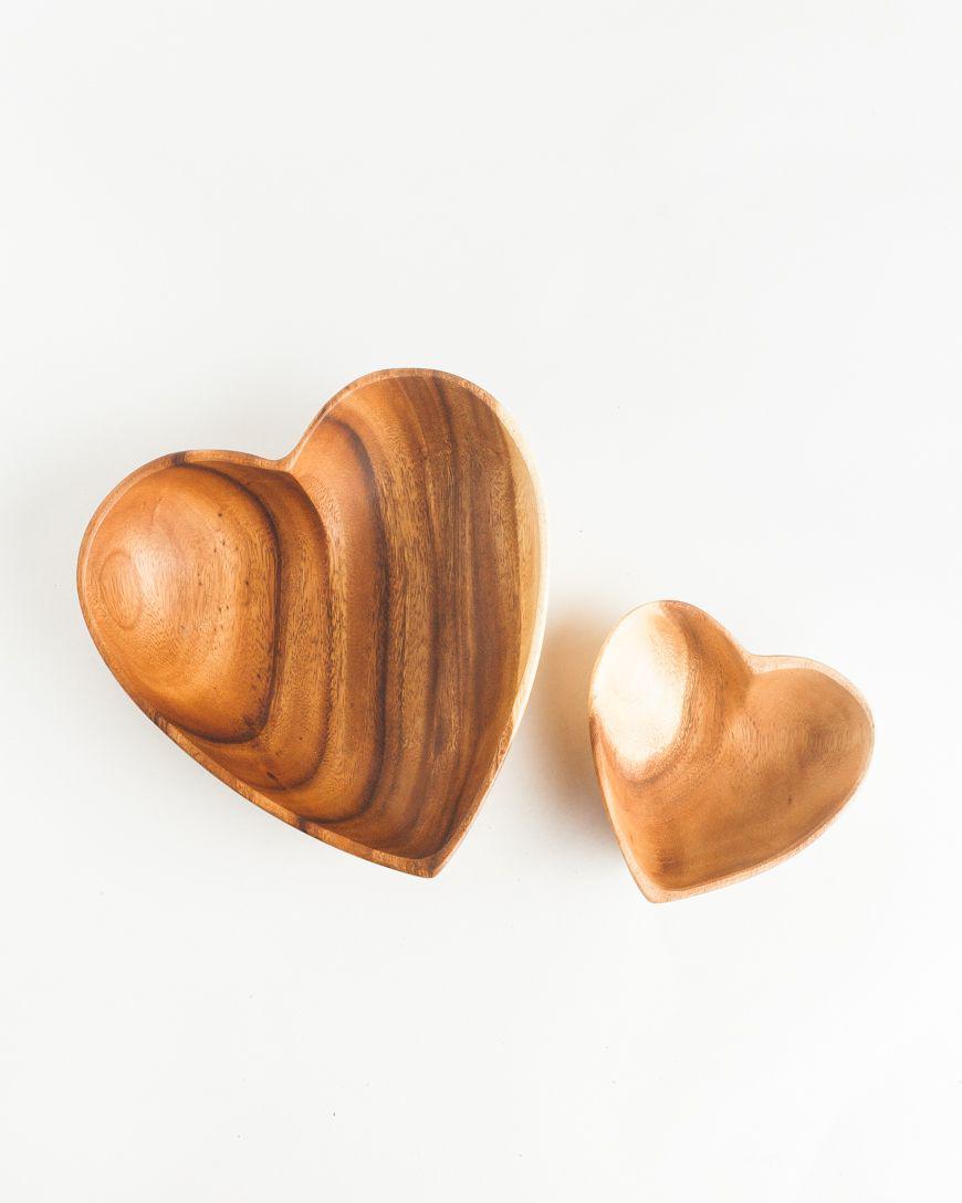 Acacia Wood 6" Heart Bowl-Tableware-tbgypsysoul