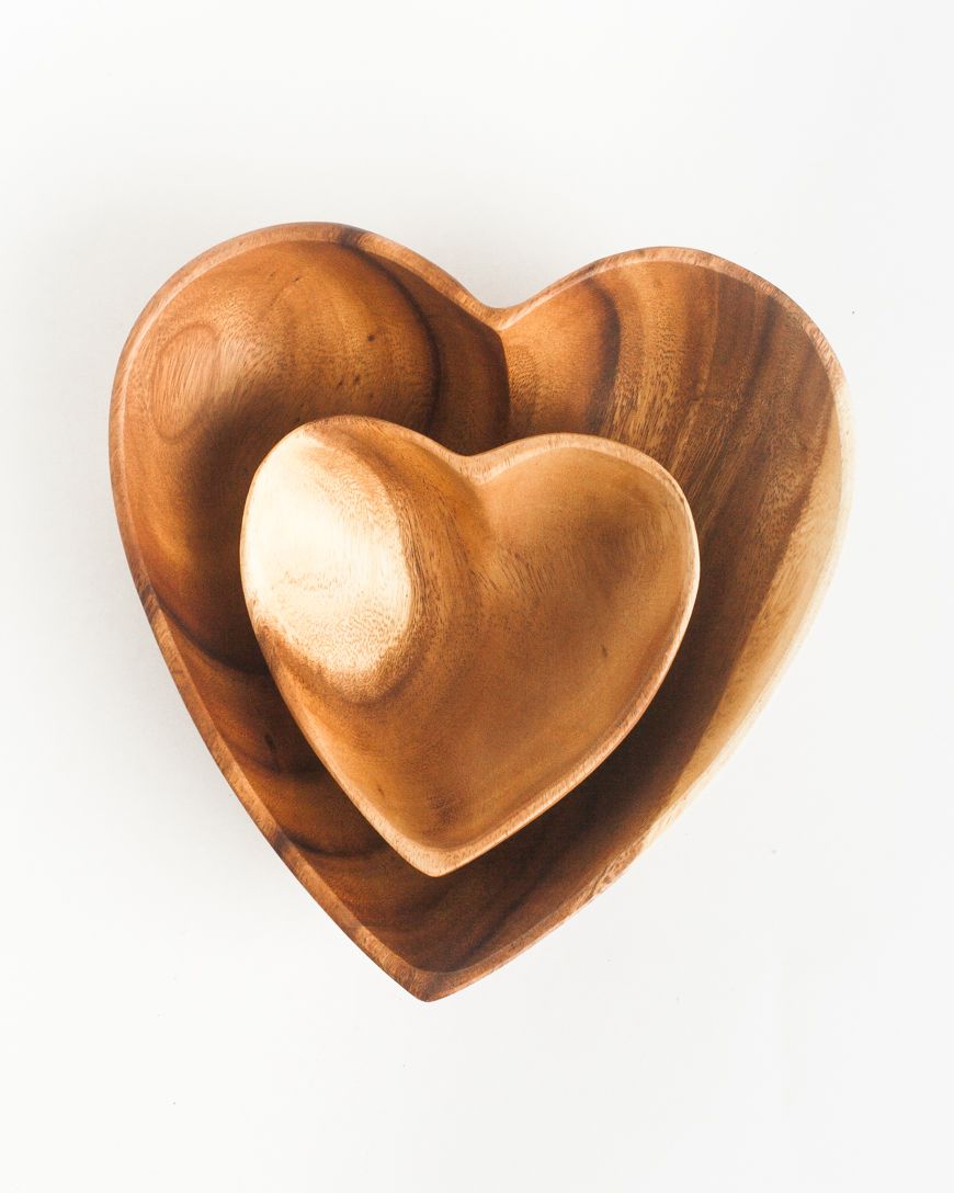 Acacia Wood 6" Heart Bowl-Tableware-tbgypsysoul