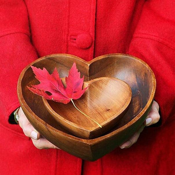 Acacia Wood 6" Heart Bowl-Tableware-tbgypsysoul