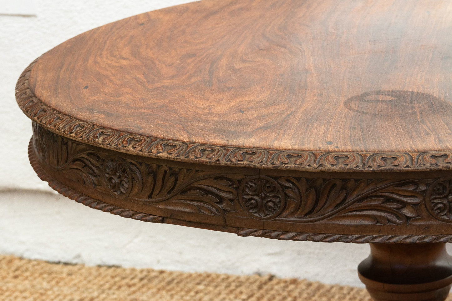 Anglo-Indian Round Rosewood Table-Dining Table-tbgypsysoul