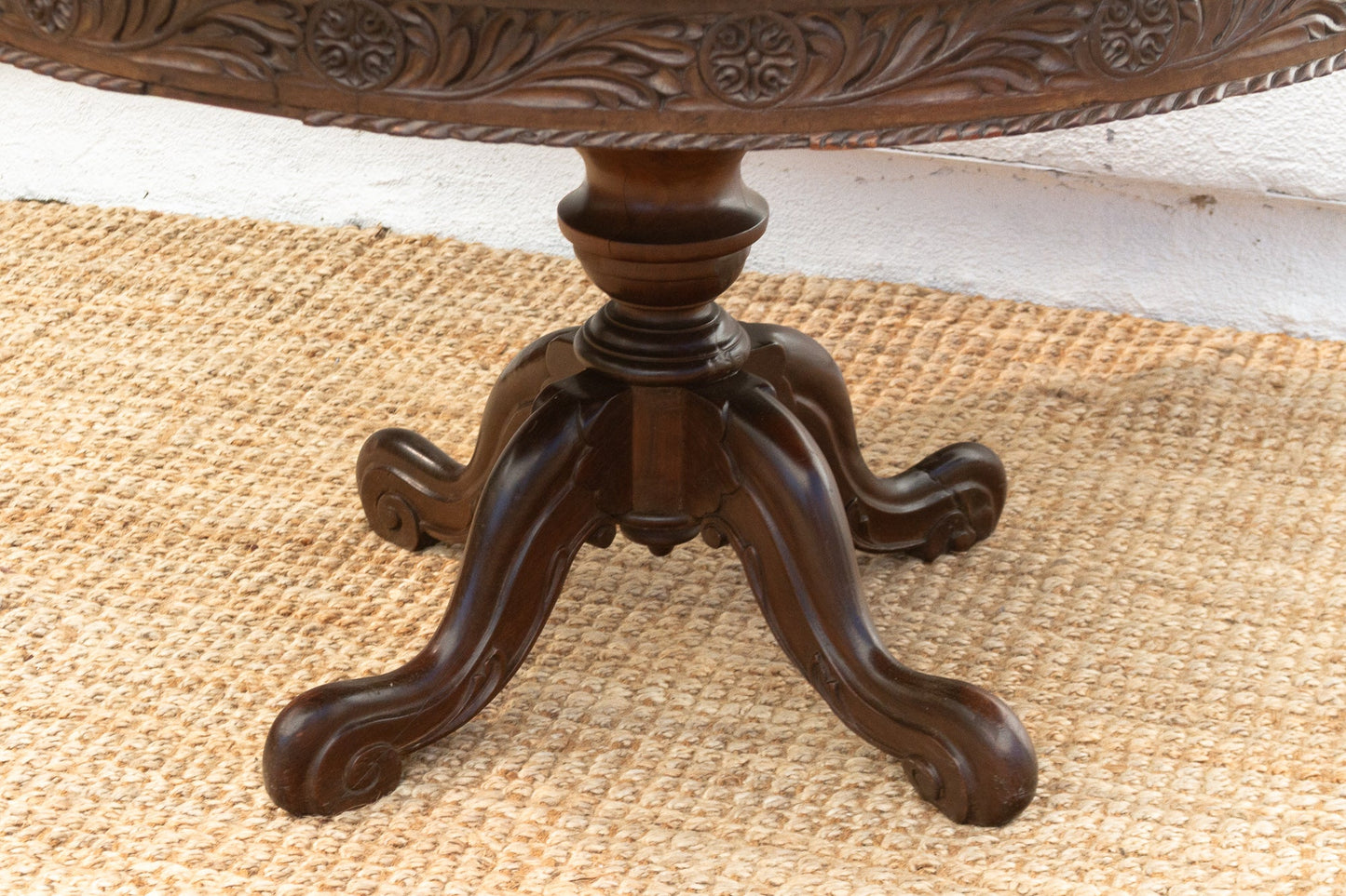Anglo-Indian Round Rosewood Table-Dining Table-tbgypsysoul