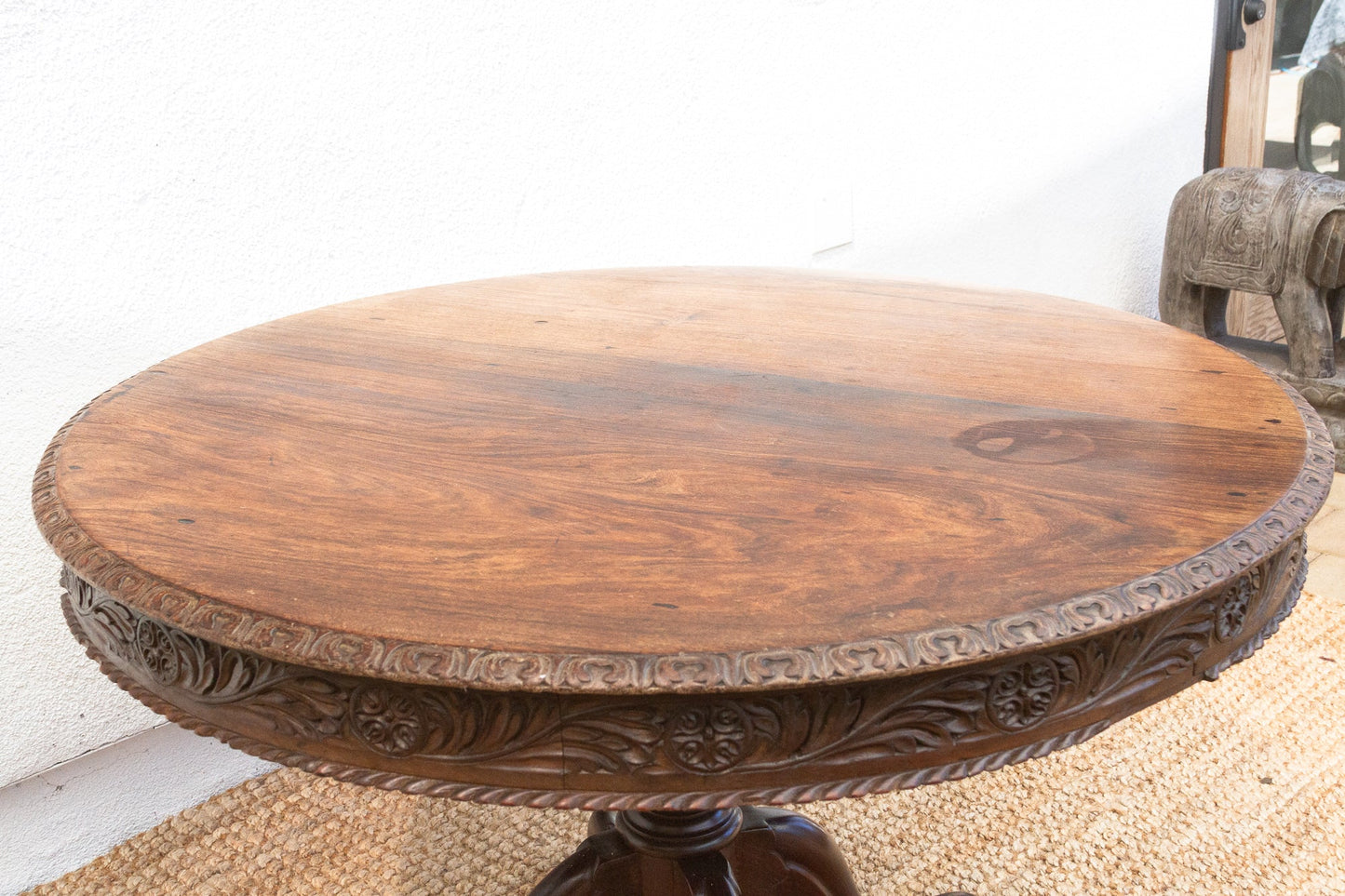 Anglo-Indian Round Rosewood Table-Dining Table-tbgypsysoul