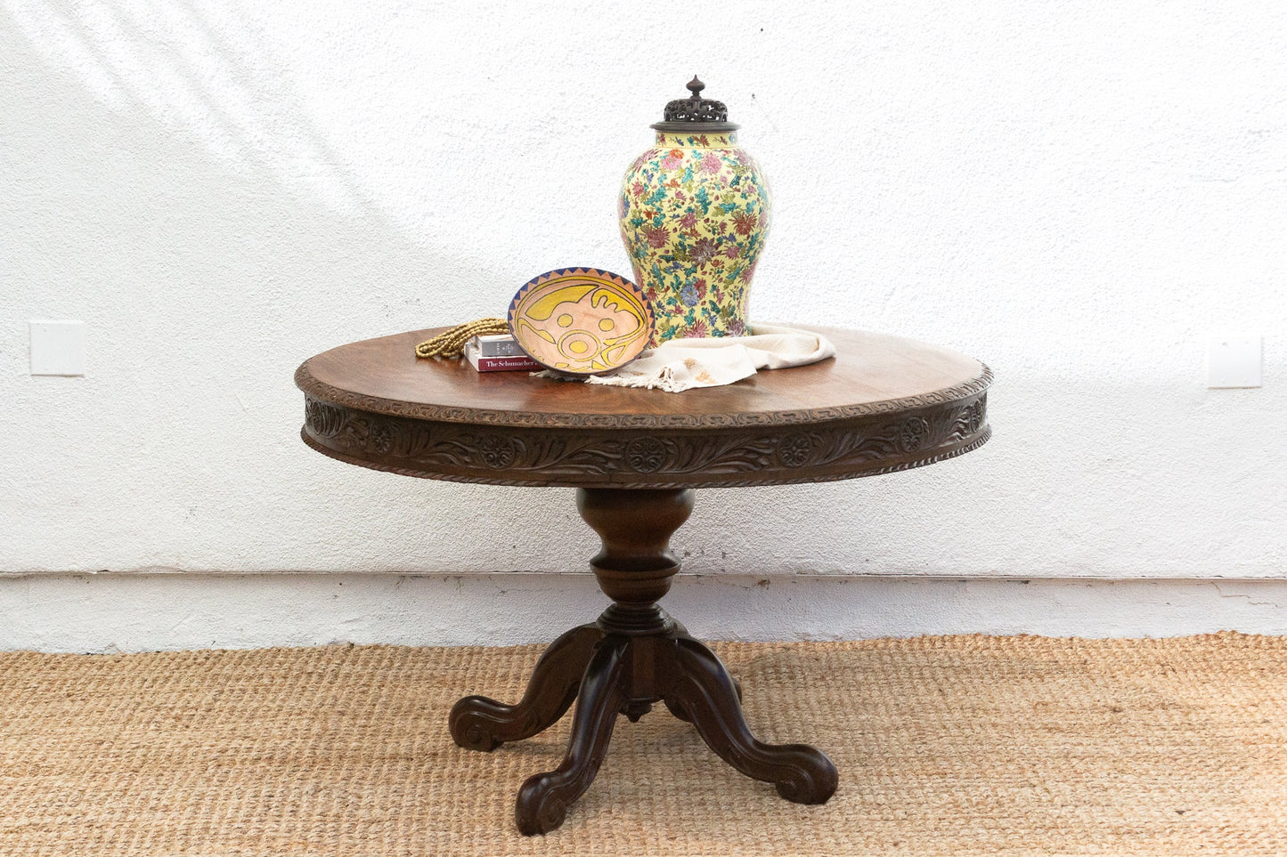 Anglo-Indian Round Rosewood Table-Dining Table-tbgypsysoul