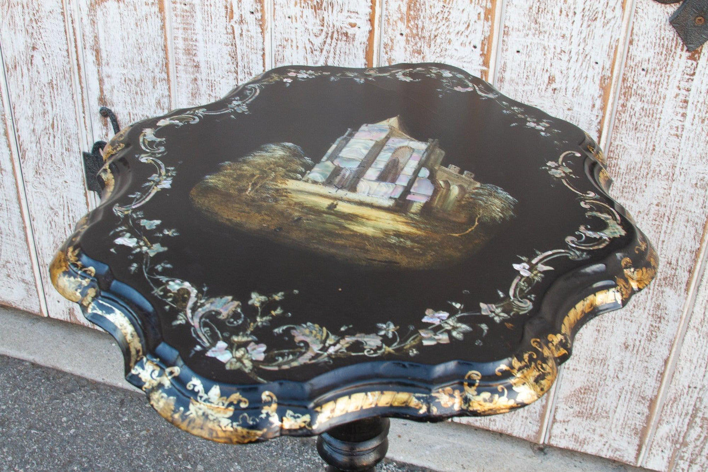 Antique French Mother of Pearl Inlaid Table-Furniture-tbgypsysoul
