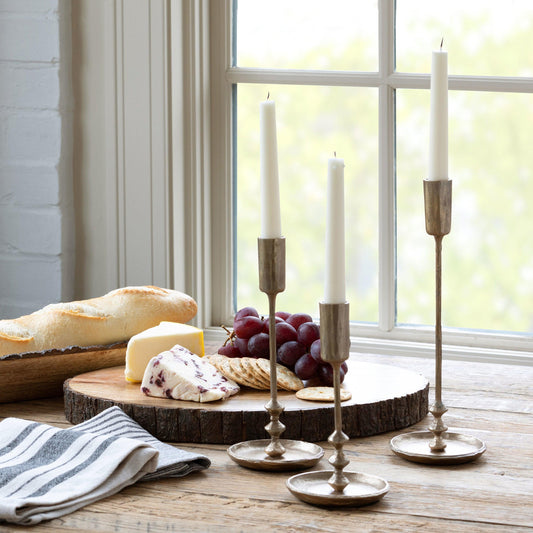 Antique Gold Taper Candle Holders - Set of 3-Home Decor-tbgypsysoul