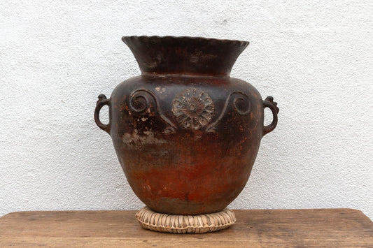 Antique Guatemalan Large Floral Olla-Accents-tbgypsysoul