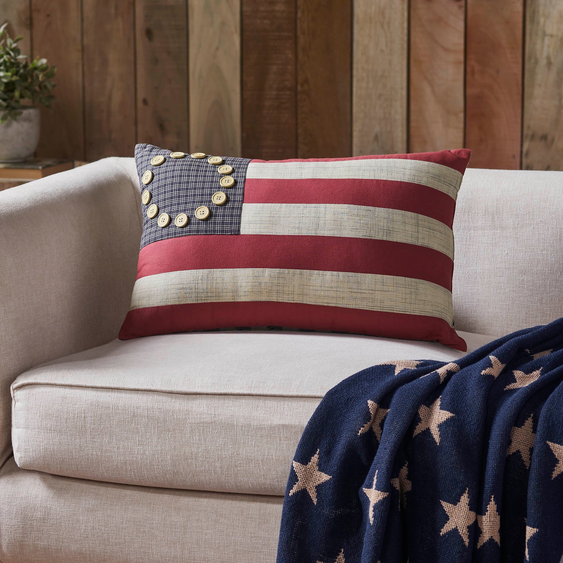 Betsy Ross Button American Flag Pillow-Pillows-tbgypsysoul