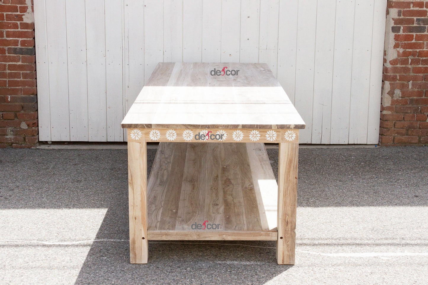 Bleached Teak Mother of Pearl Blossom Table-Entryway Table-tbgypsysoul