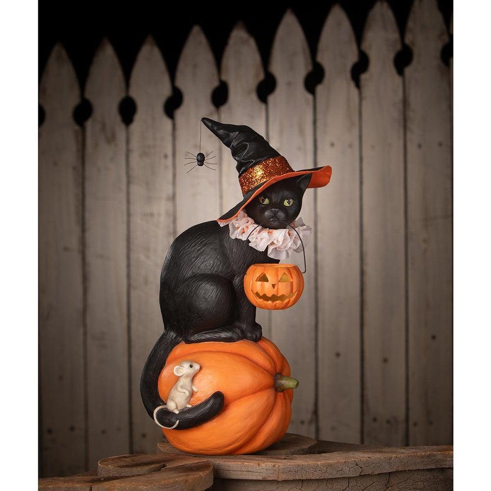 Cat Witch on Pumpkin by Bethany Lowe Designs-Figurines-tbgypsysoul
