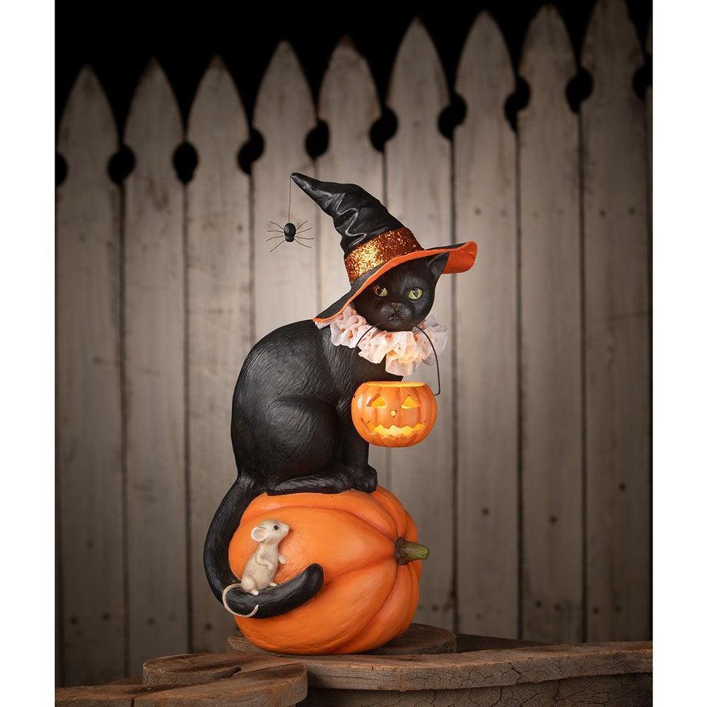 Cat Witch on Pumpkin by Bethany Lowe Designs-Figurines-tbgypsysoul