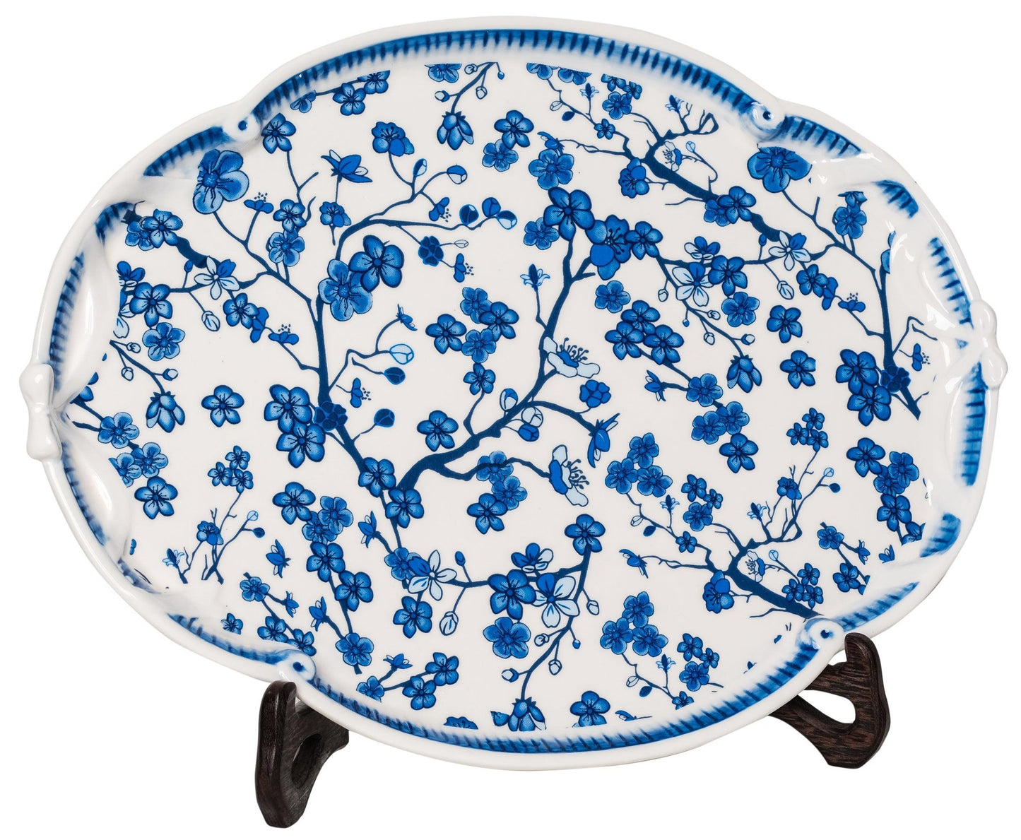 Cherry Blossom Scalloped Plate-Dinnerware-tbgypsysoul
