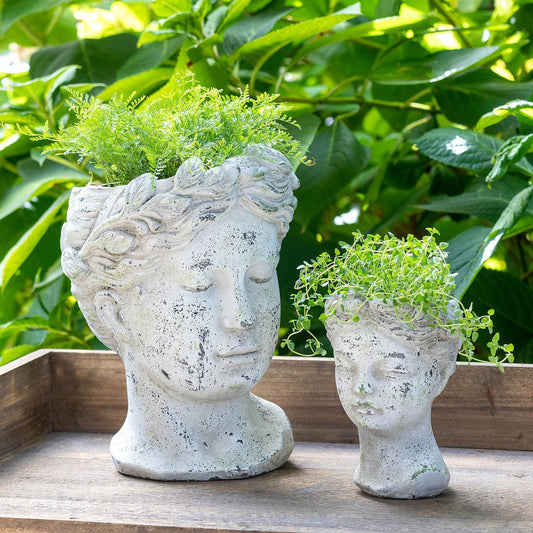 Concrete Bust Planter, Large-Vase-tbgypsysoul