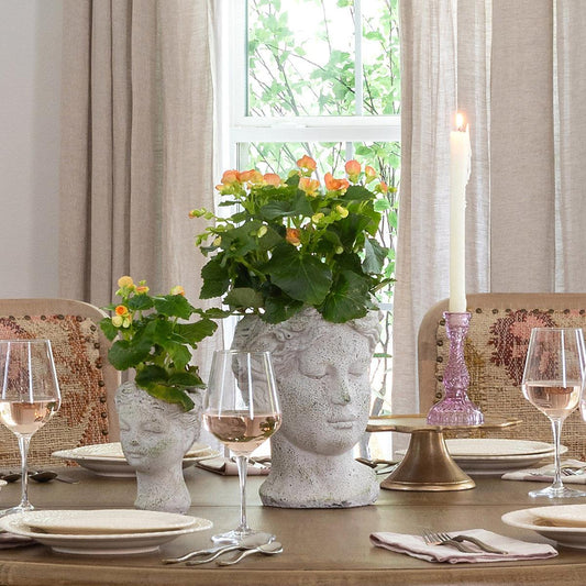 Concrete Bust Planter, Large-Vase-tbgypsysoul