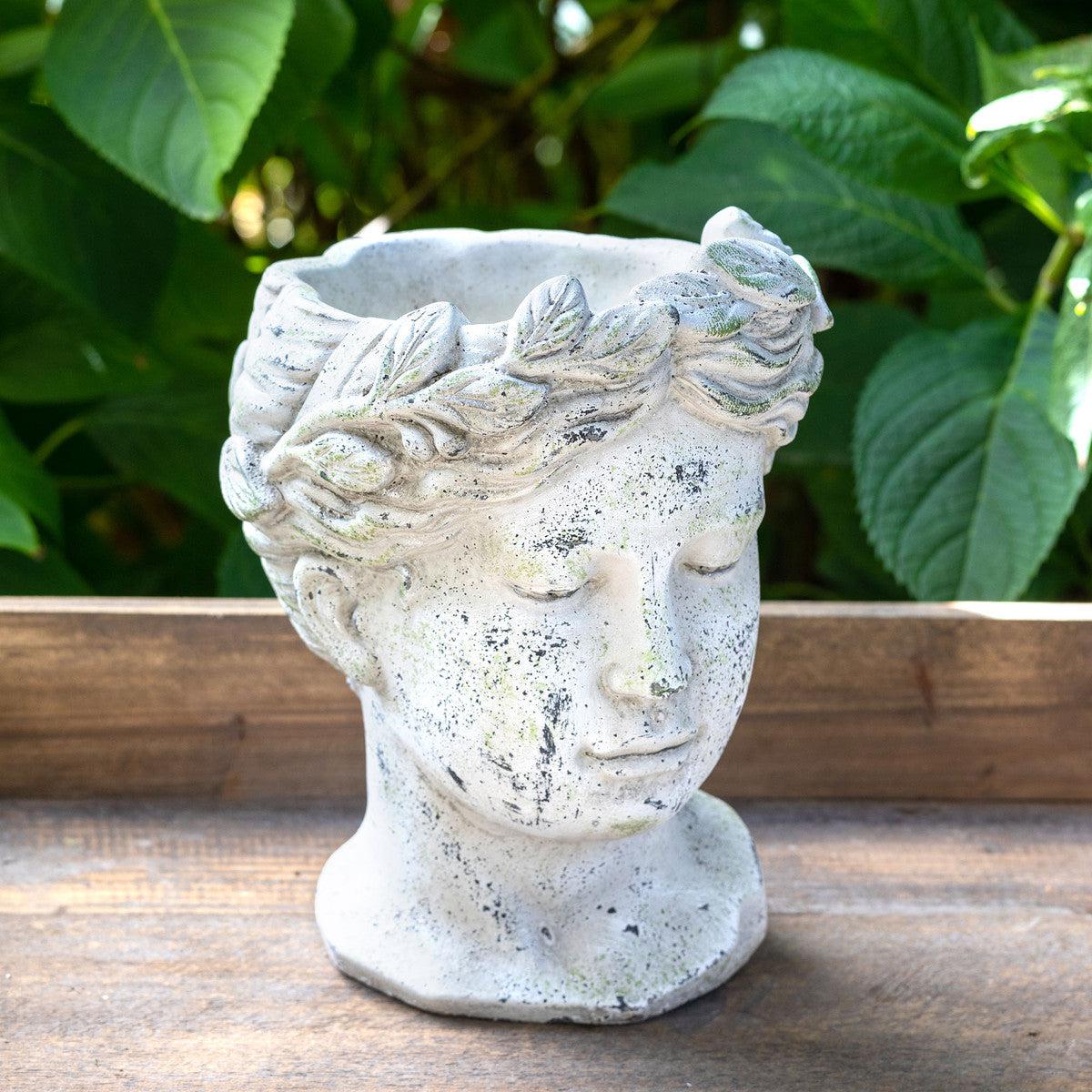 Concrete Bust Planter, Large-Vase-tbgypsysoul