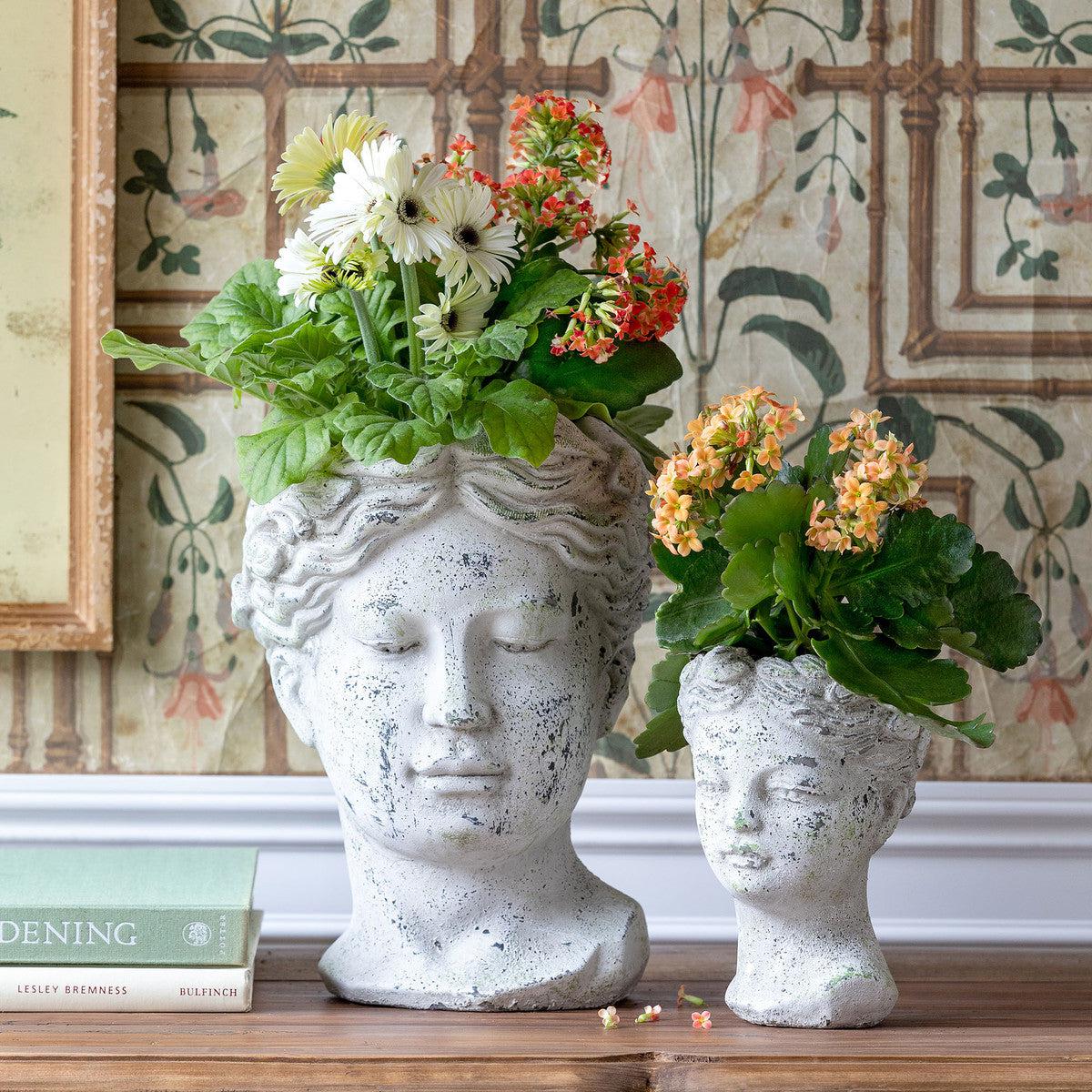 Concrete Bust Planter, Large-Vase-tbgypsysoul