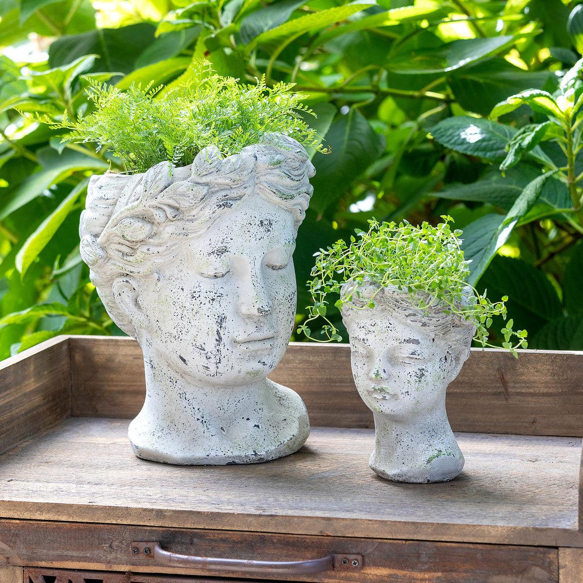 Concrete Bust Planter, Small-Vase-tbgypsysoul