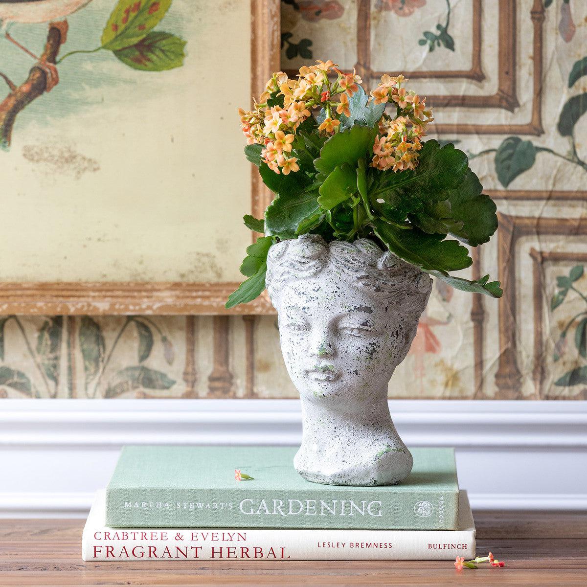 Concrete Bust Planter, Small-Vase-tbgypsysoul