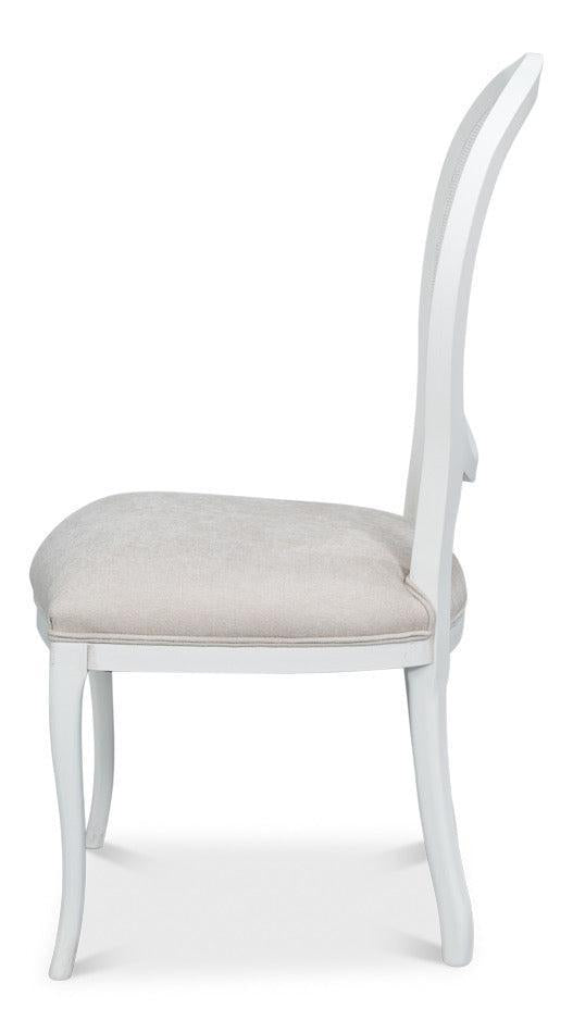 Cortina White, Taupe Chenille Oval Cane Back Dining Chair, Set of 2 - White Glove Included-Dining Chair-tbgypsysoul