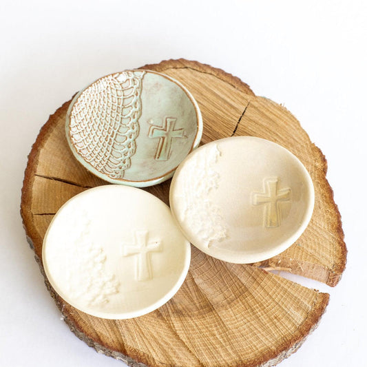 Cross Ring Dish Without Gold-Ceramic-tbgypsysoul
