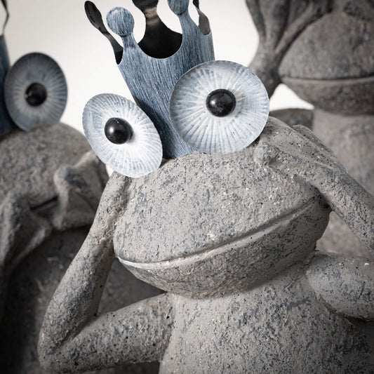 Crowned Frog Garden Statues - Set of 3-tbgypsysoul