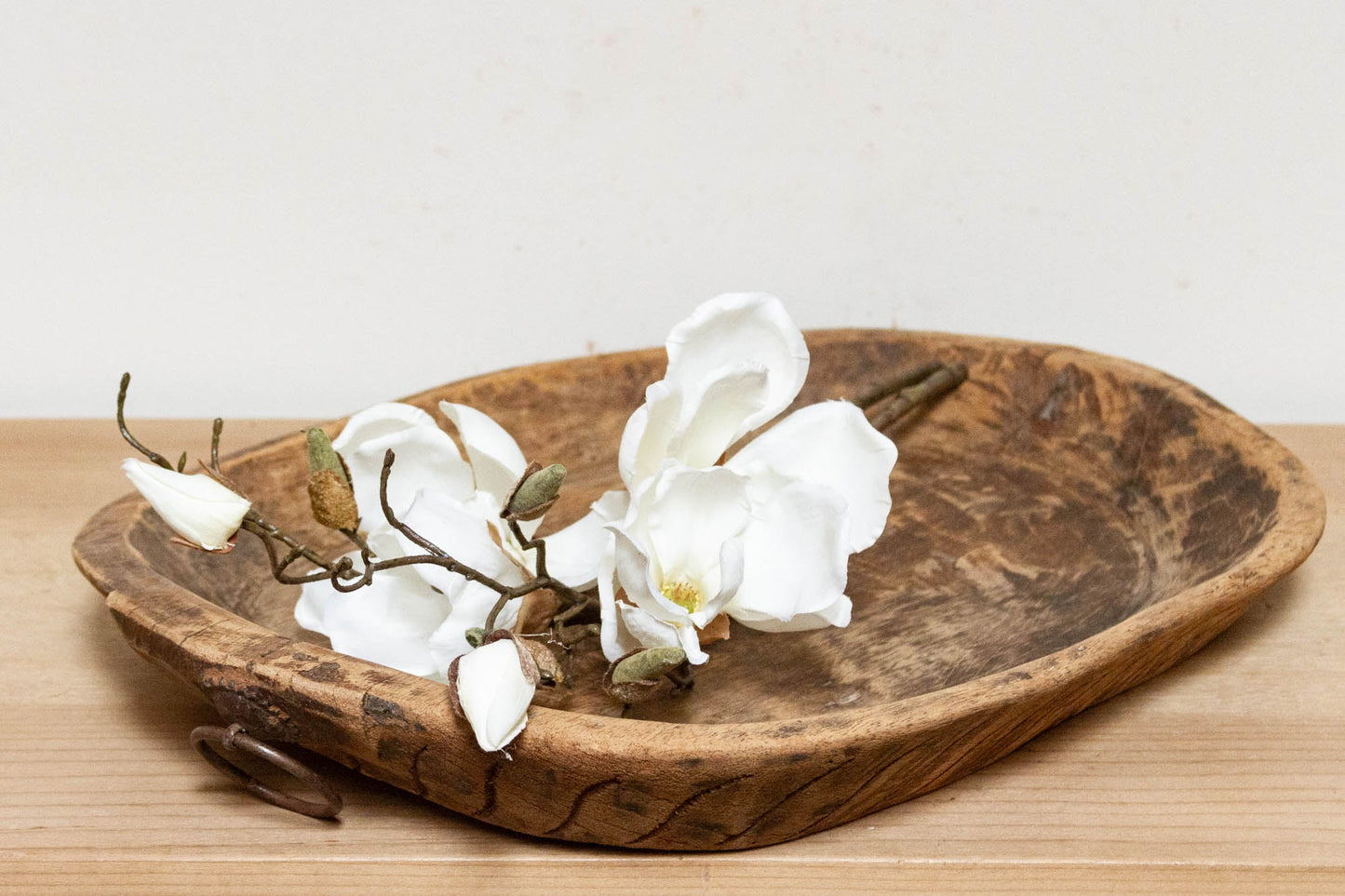 Distressed Dough Wooden Bowl-Bowl-tbgypsysoul