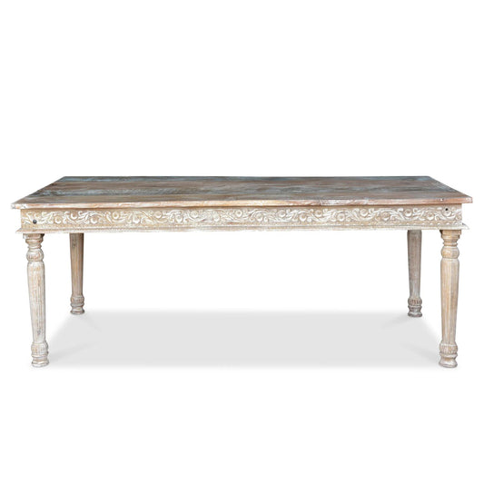 Driftwood Recycled Carved Dining Table-Dining Table-tbgypsysoul