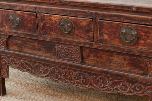 Early 19th Century Qing Dynasty Carved Console-Console Table-tbgypsysoul