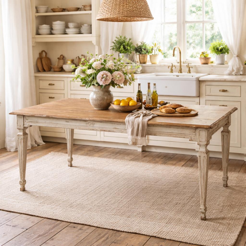 The Elise Dining Table, Grey-Dining Table-tbgypsysoul