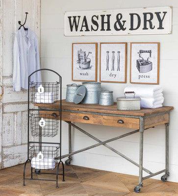 Embossed Metal Wash & Dry Sign-Decorative Signs-tbgypsysoul
