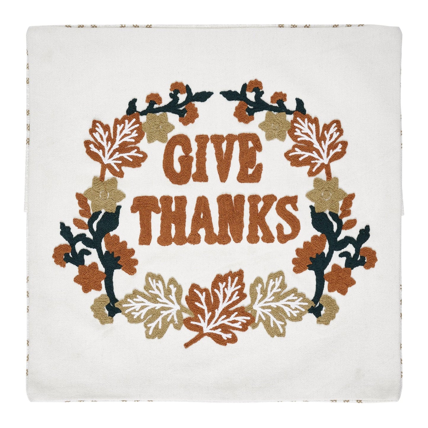 Embroidered Farmhouse Give Thanks Plaid Pillow Cover-Throw Pillow-tbgypsysoul