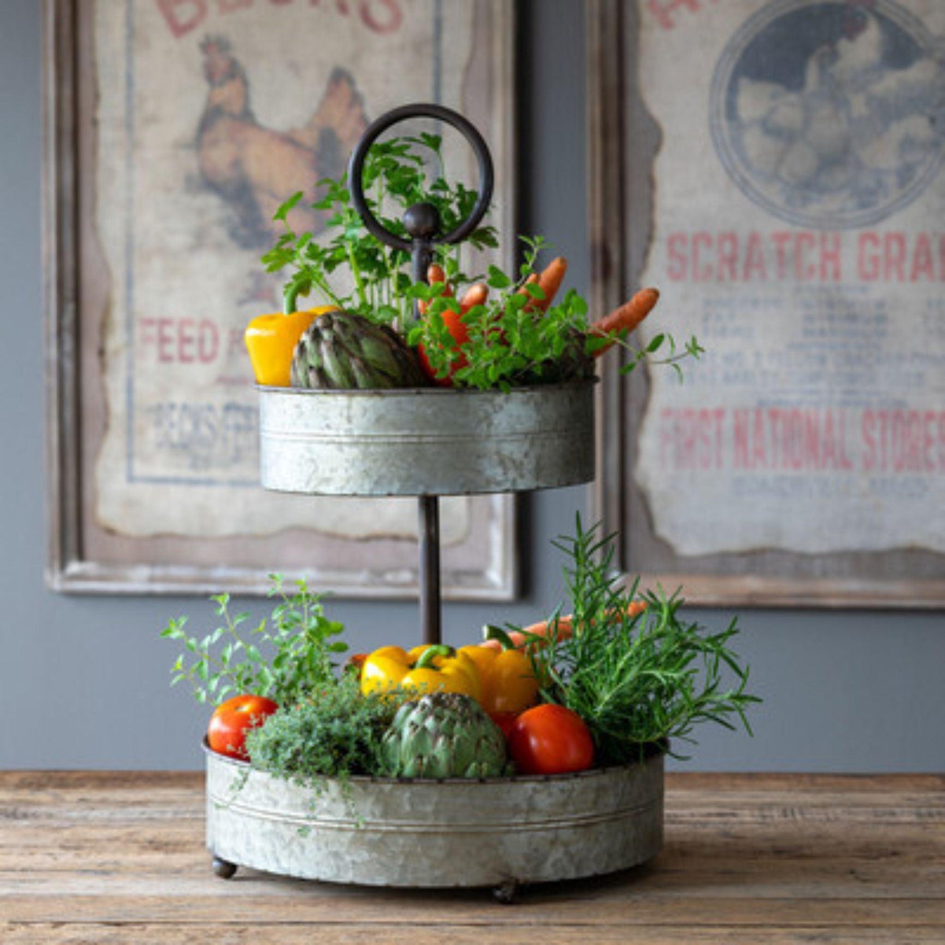farmhouse-galvanized-tiered-tray-home-decor-park-hill-Threadbare Gypsy Soul