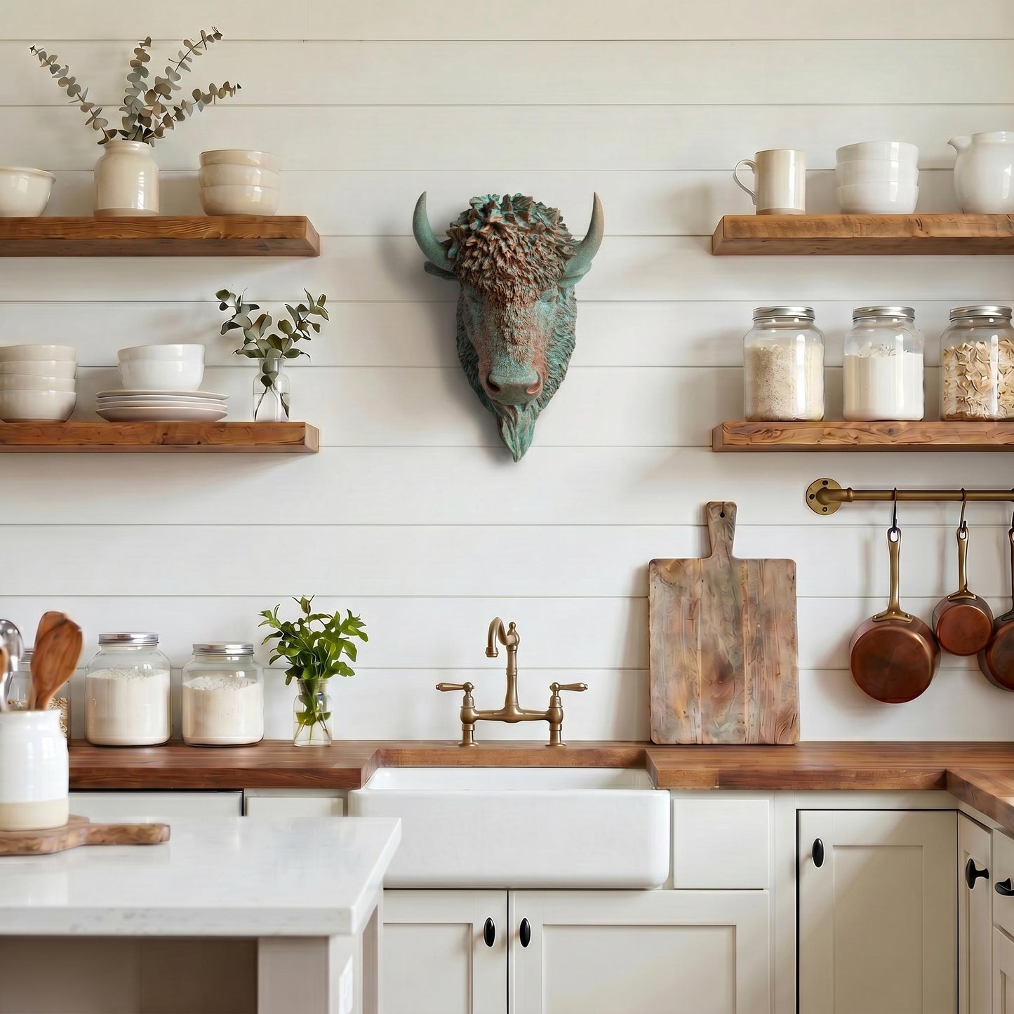 Faux Bison Sculpture-Wall Decor-tbgypsysoul