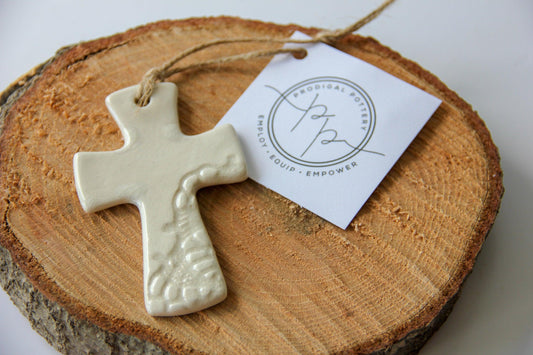 Flared Cross Ornament-Ceramic-tbgypsysoul