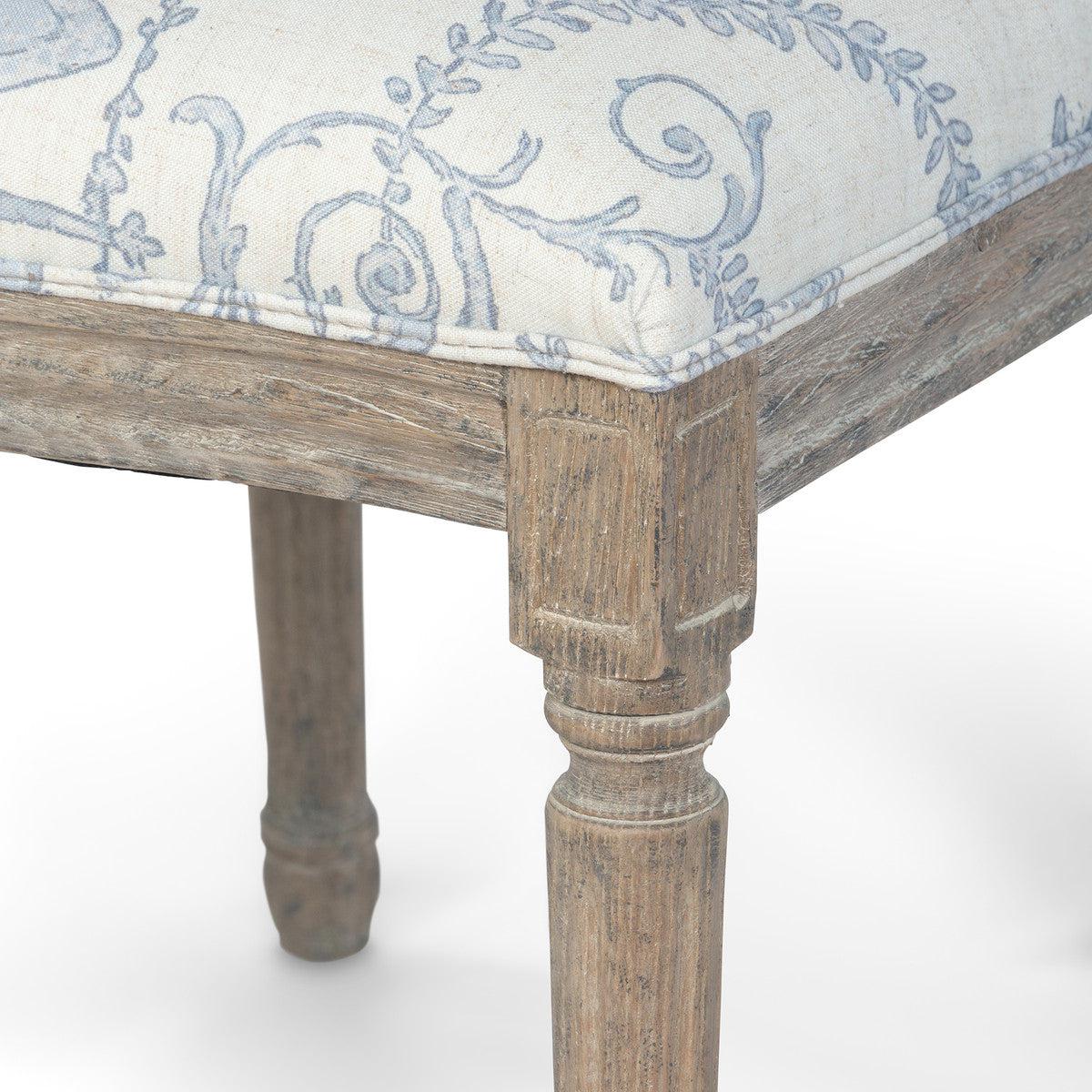 French Blue Bouquet Cane Back Dining Chair-Dining Chair-tbgypsysoul