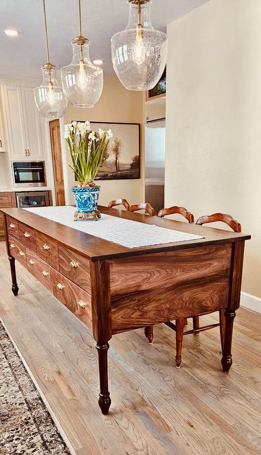 French Country Farmhouse Kitchen Island - Custom, Handmade; Choose your size, finish, and hardware-Kitchen Island-tbgypsysoul