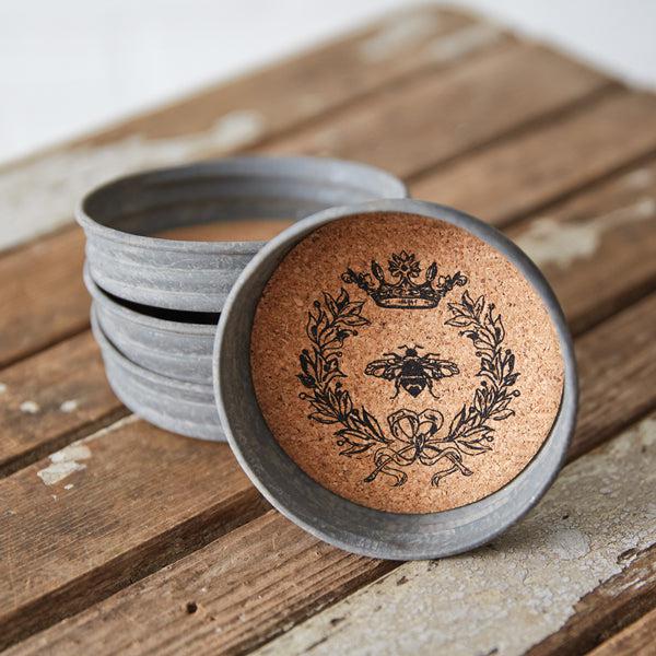 french-country-queen-bee-coasters-set-of-four-coasters-ctw-Threadbare Gypsy Soul