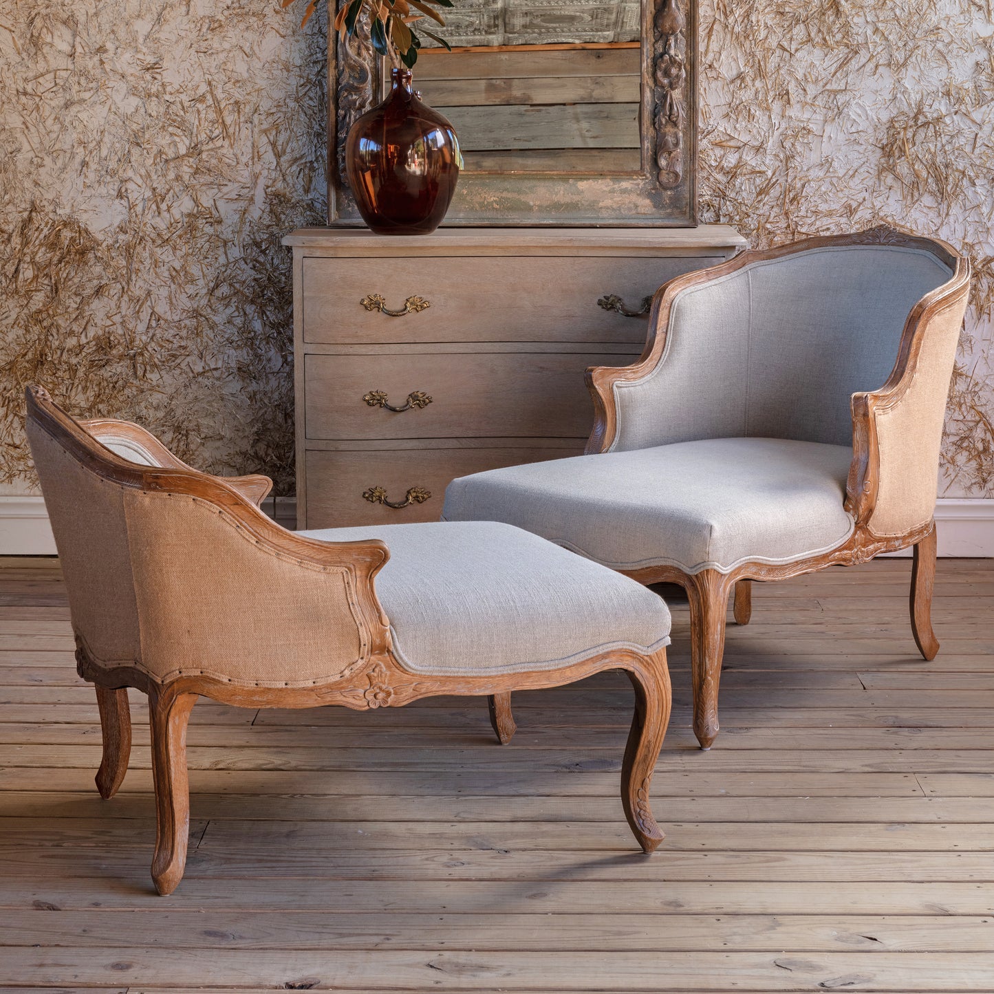 French Duet Lounger - Set of 2-Accent Chair-tbgypsysoul